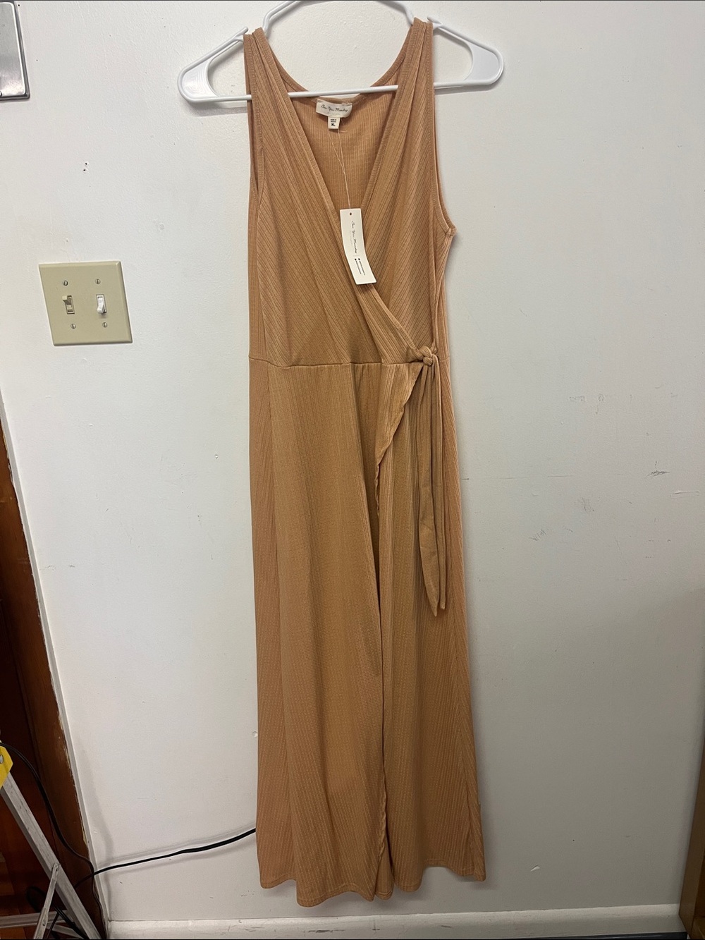 See You Monday Ribbed V-Neck Wrap Dress